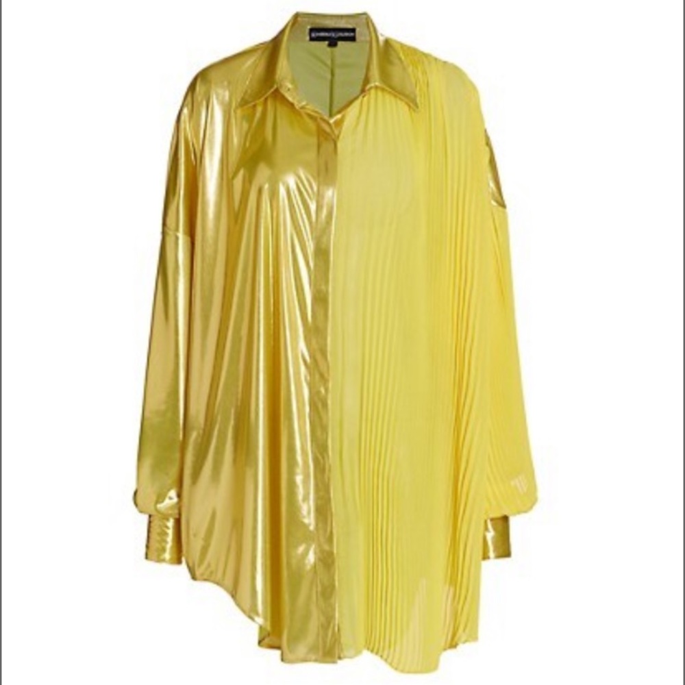 Mini Yellow/Gold Metallic Dress